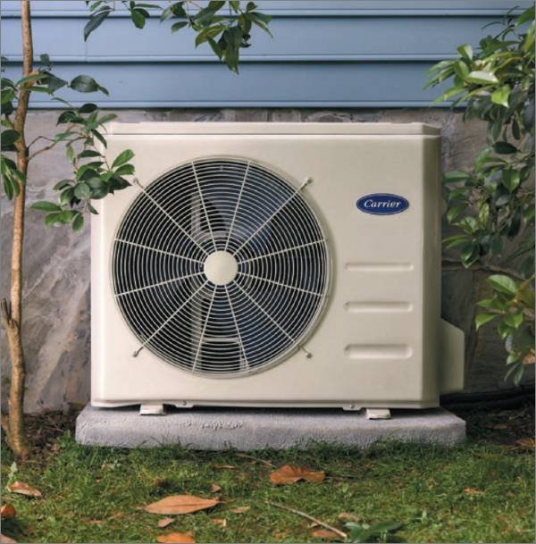 Carrier-Ductless-Outdoor-Unit-On-A-Pad